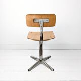 Mid Century Chaise d'école Chaise d'enfant Bois Métal Vintage Rétro Chambre d'enfant Pied Skandi Sca