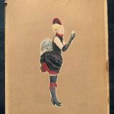 Belle époque watercolor drawing, signed P.Cartier, 1867