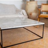Square coffee table in white carrara marble 90x90
