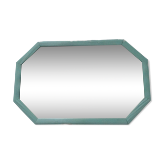 Miroir  bois et stuc, vert d'eau