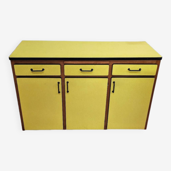 Vintage sideboard in yellow formica and wood