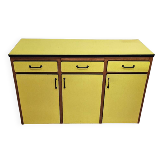 Vintage sideboard in yellow formica and wood
