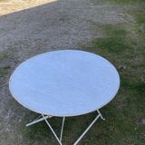 Round folding metal table – circa 1950