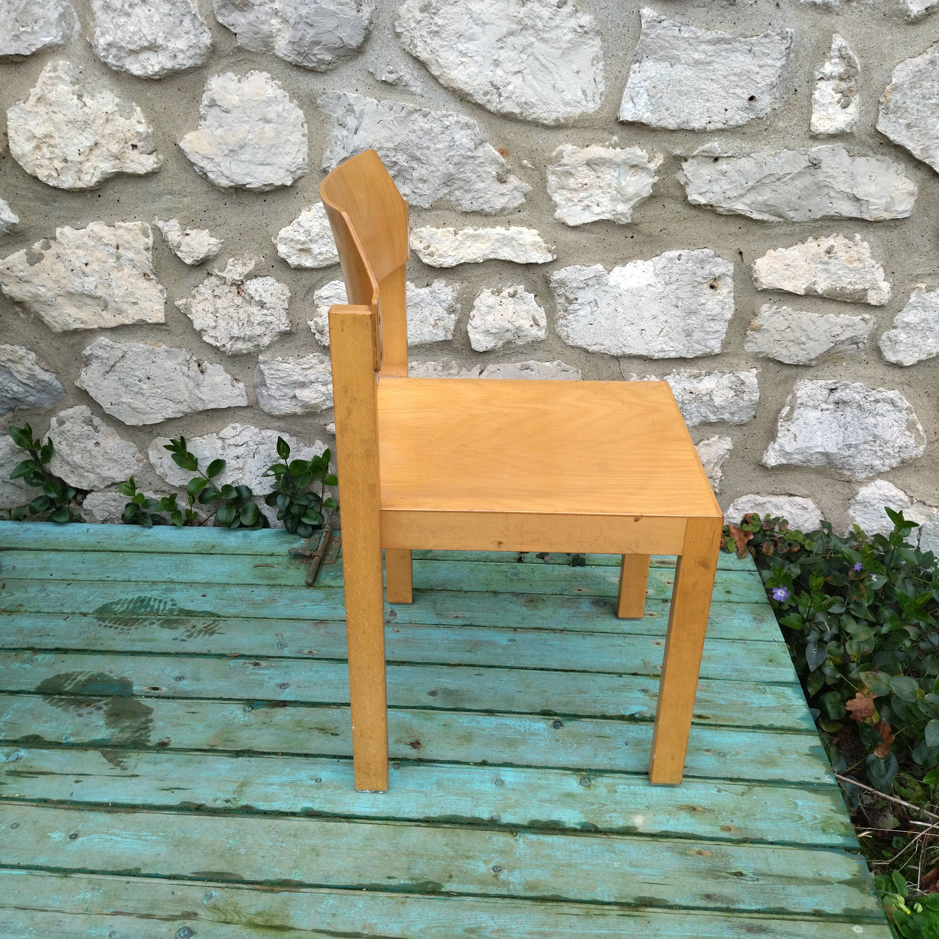 6 stackable chairs 80s schlapp mobel made in France