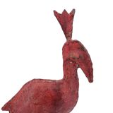 Exotic bird with red pink patina, 80s