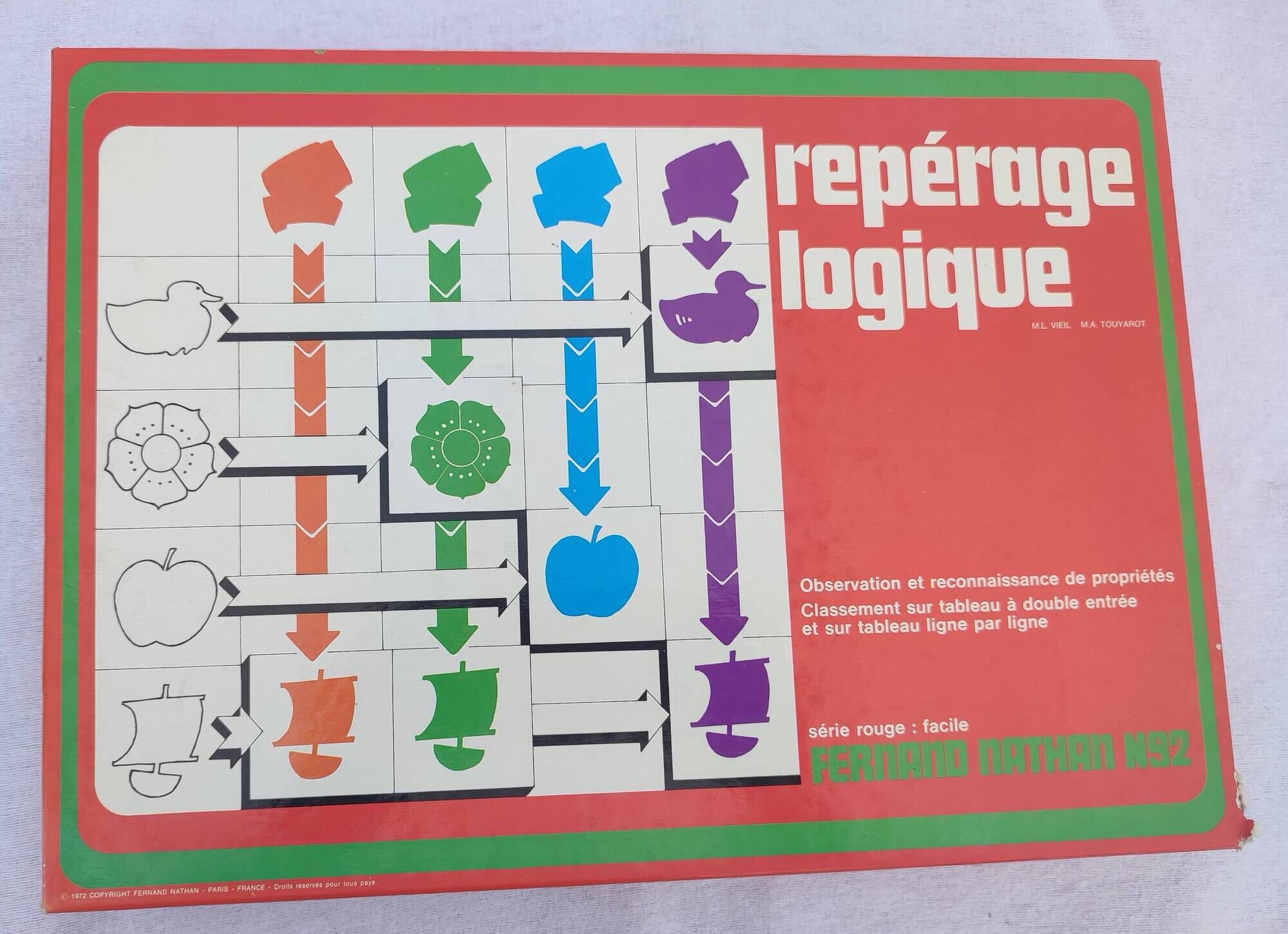 Vintage educational game Logical Spotting Fernand Nathan Complete 1970s