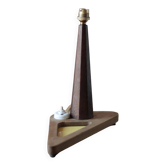 Lampe art déco, lampe de table, lampe à poser, lampe de chevet, lampe bois conique avec socle triangulaire , 40's