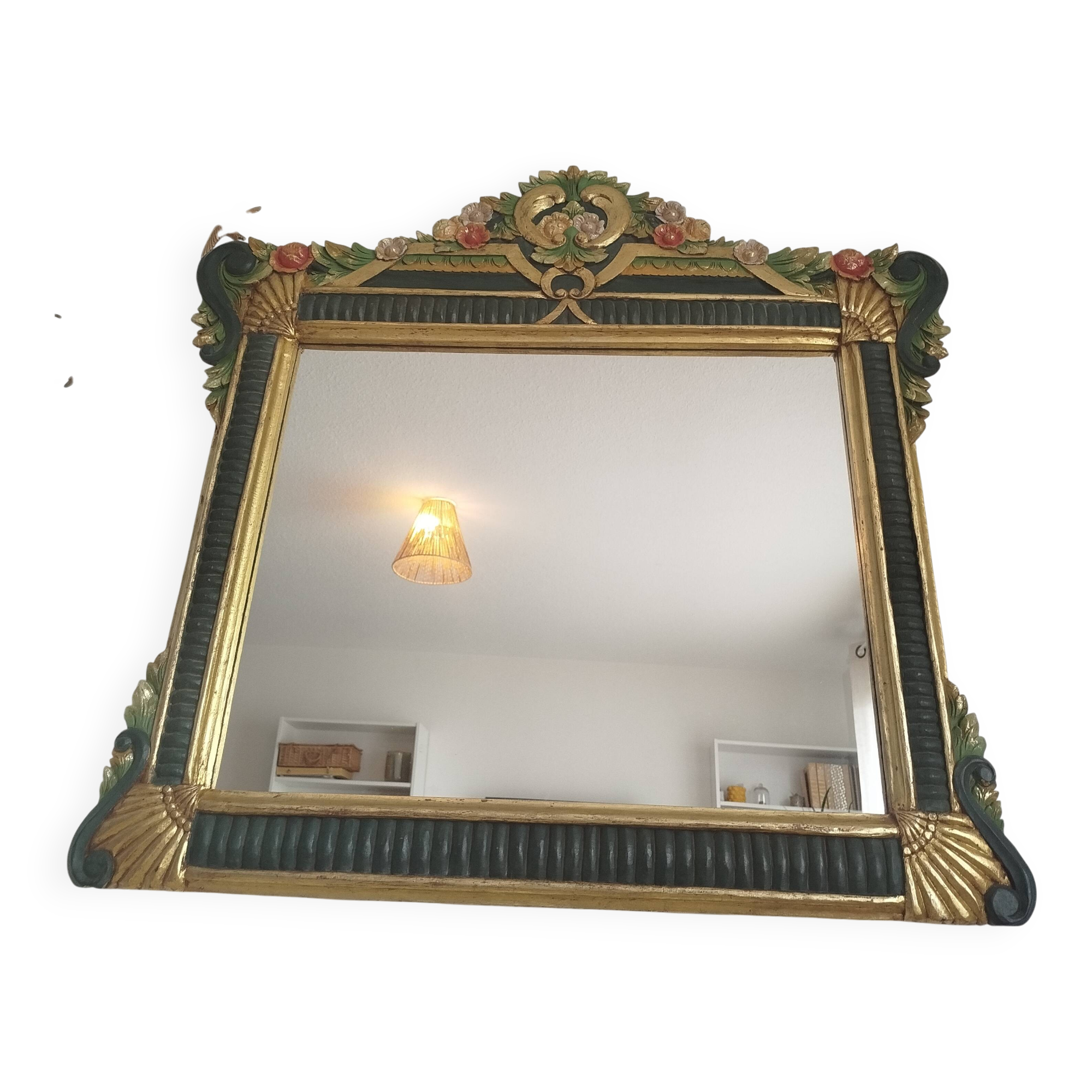 Art Deco floral mirror 1970