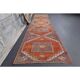 1970s Vintage Turkish Oushak Diamond Wool Runner 90x351