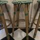 Set of 5 bistro-style bar stools in rattan and tr