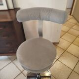 Space Age stool reupholstered, 70s-80s.