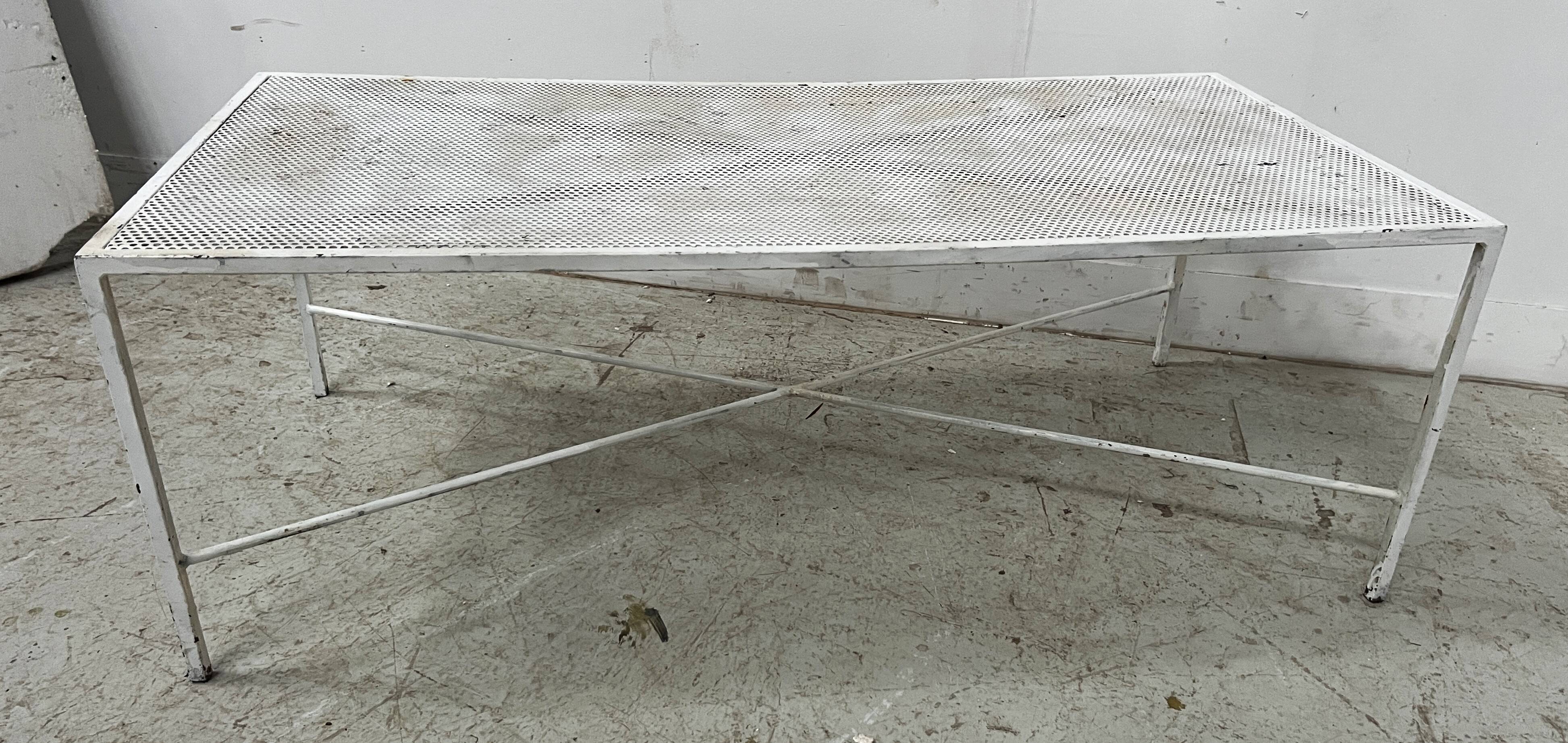 Painted wrought iron coffee table, 20th century.