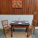 brutalist wooden table