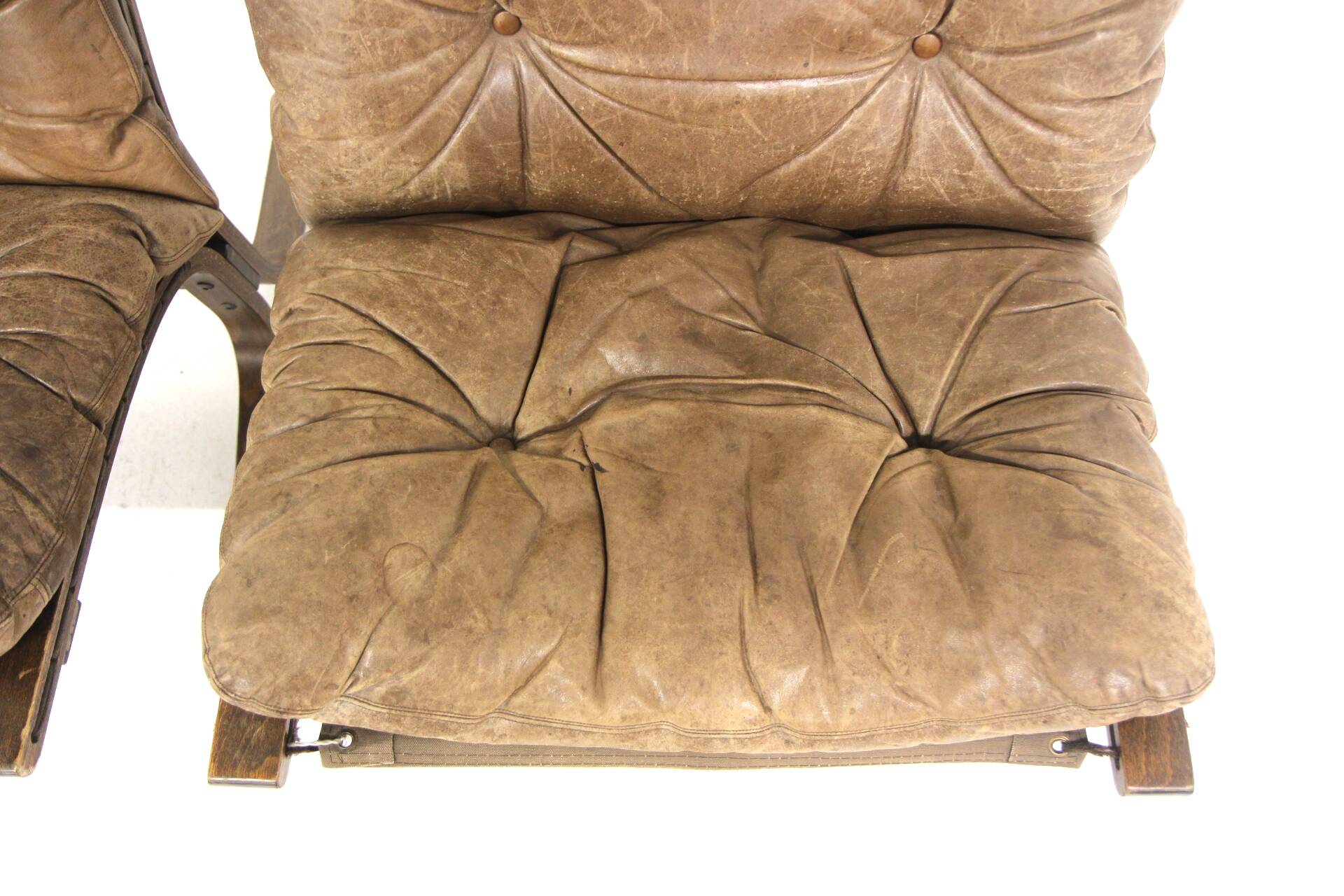 Set of 2 Siesta leather armchairs, Ingmar Relling, Norway, 1960