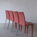 4 Kartell Coral Pink "Miss Global" Chairs by Philippe Starck | 1990s