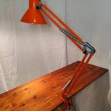 Orange architect lamp Waso type 335 made in Sweden