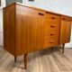 Mid-length Scandinavian teak sideboard, 60s