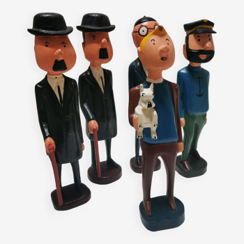 Tintin wooden characters