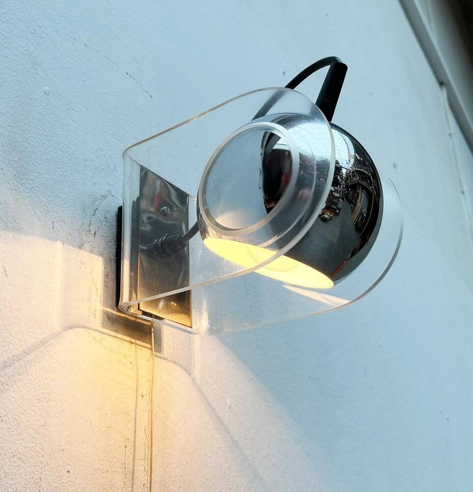 German wall lamps model 540 from the mid-century space age in the style of Gino Sarfatti, 1960s, set of 2.