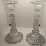 Pair of vintage glass candlesticks