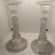 Pair of vintage glass candlesticks