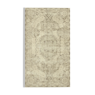 Tapis beige oriental unique en son genre fait à la main 163 cm x 282 cm - 38907