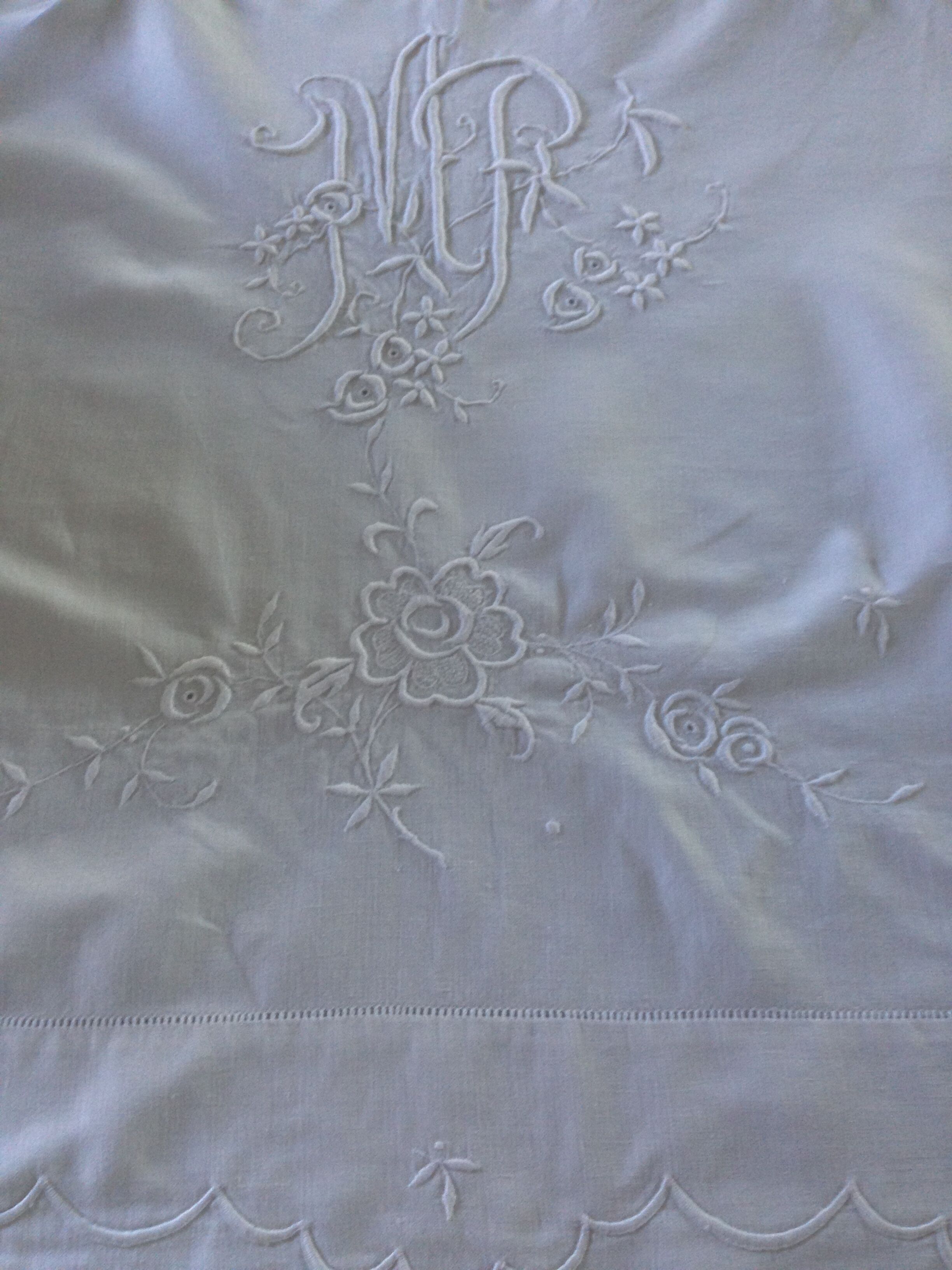 Old sheets embroidered 228 X 340