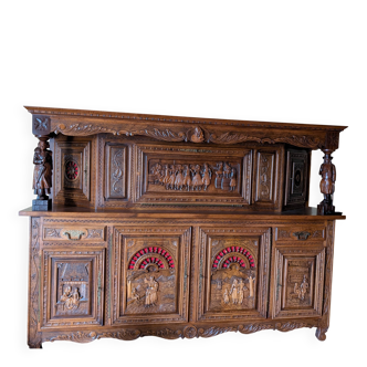 buffet breton sculpte par  ébéniste