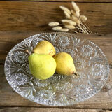 Coupe à fruits en verre ciselé
