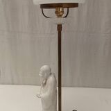 lampe ancienne porcelaine blanche opaline personnage SHOU 51 cm