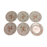 Set of 6 Limoges porcelain dinner plates by Deshoulières