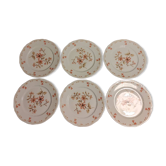 6 assiettes plates en porcelaine de Limoges Deshoulières