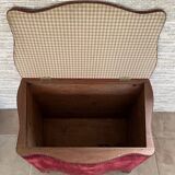 19th century Napoleon III chest, wood and red velvet
