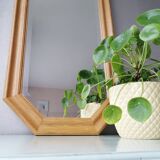 Light oak wooden mirror from the 1980s