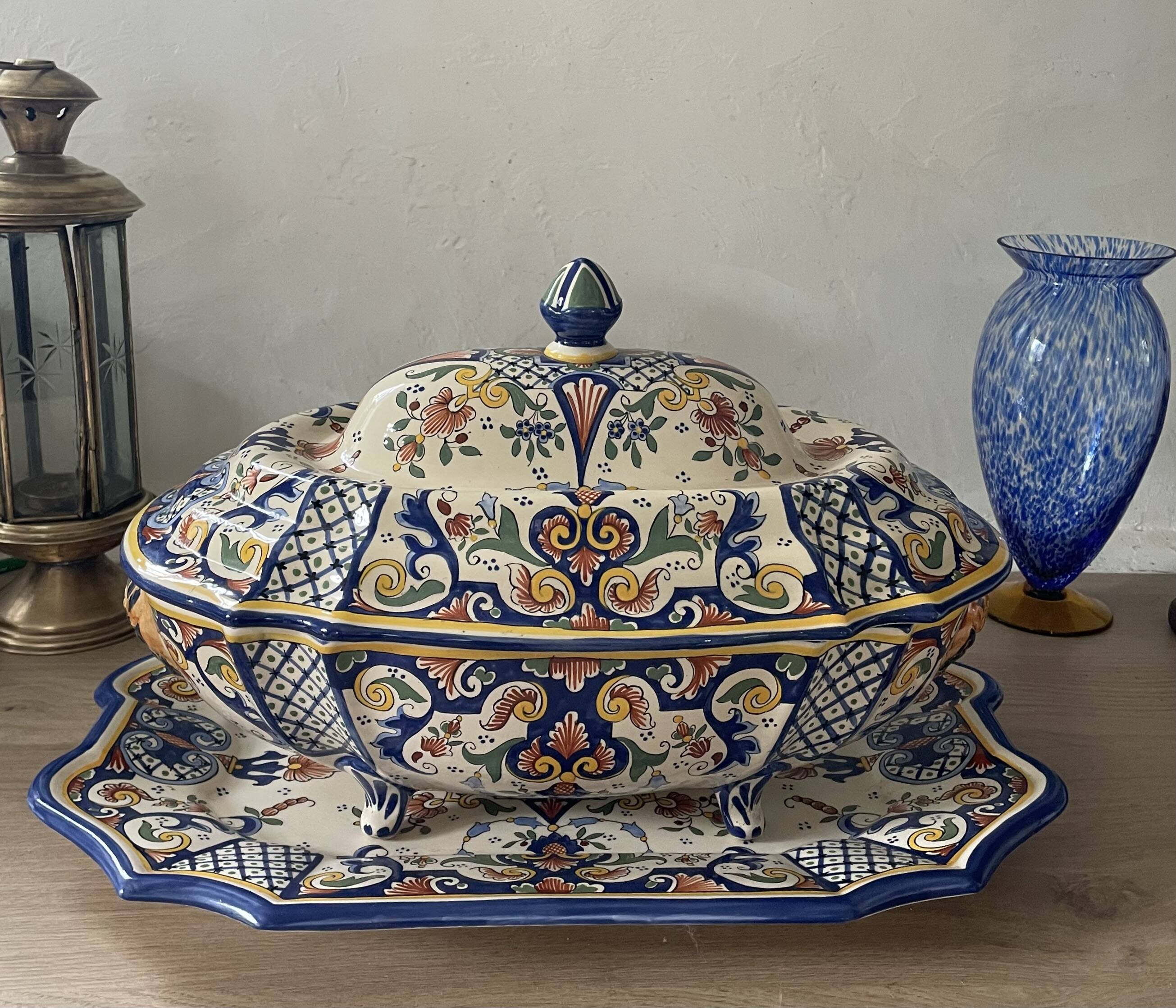 Desvres old Rouen faience plate