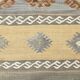 Tapis Kilim vert et crème 2x6, 63x180 cm