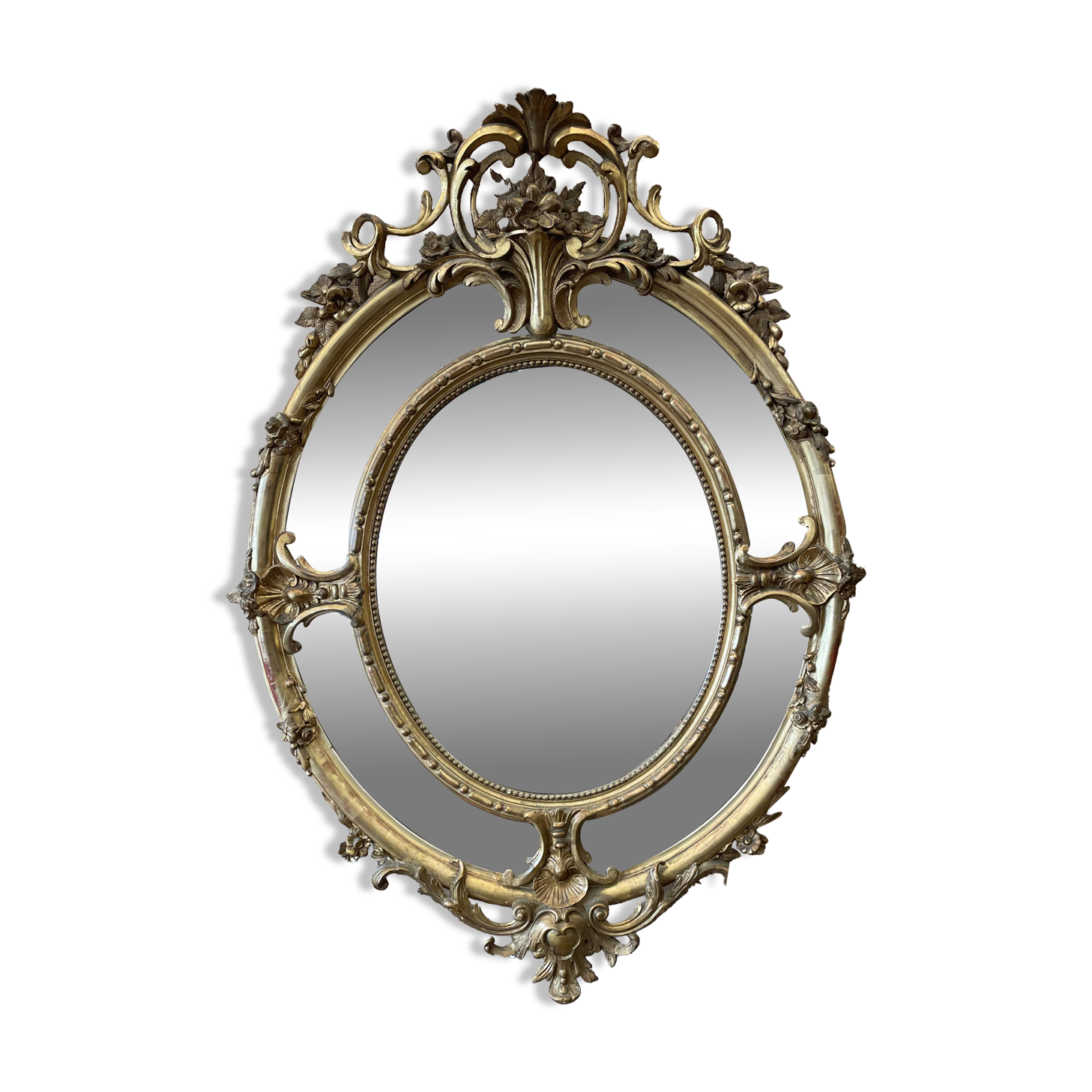 Oval mirror in the Napoleon III style