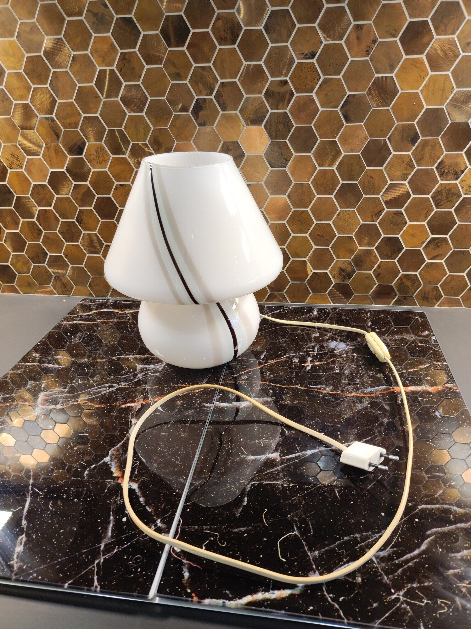 Paolo Venini mushroom desk lamp murano glass 1960 venice