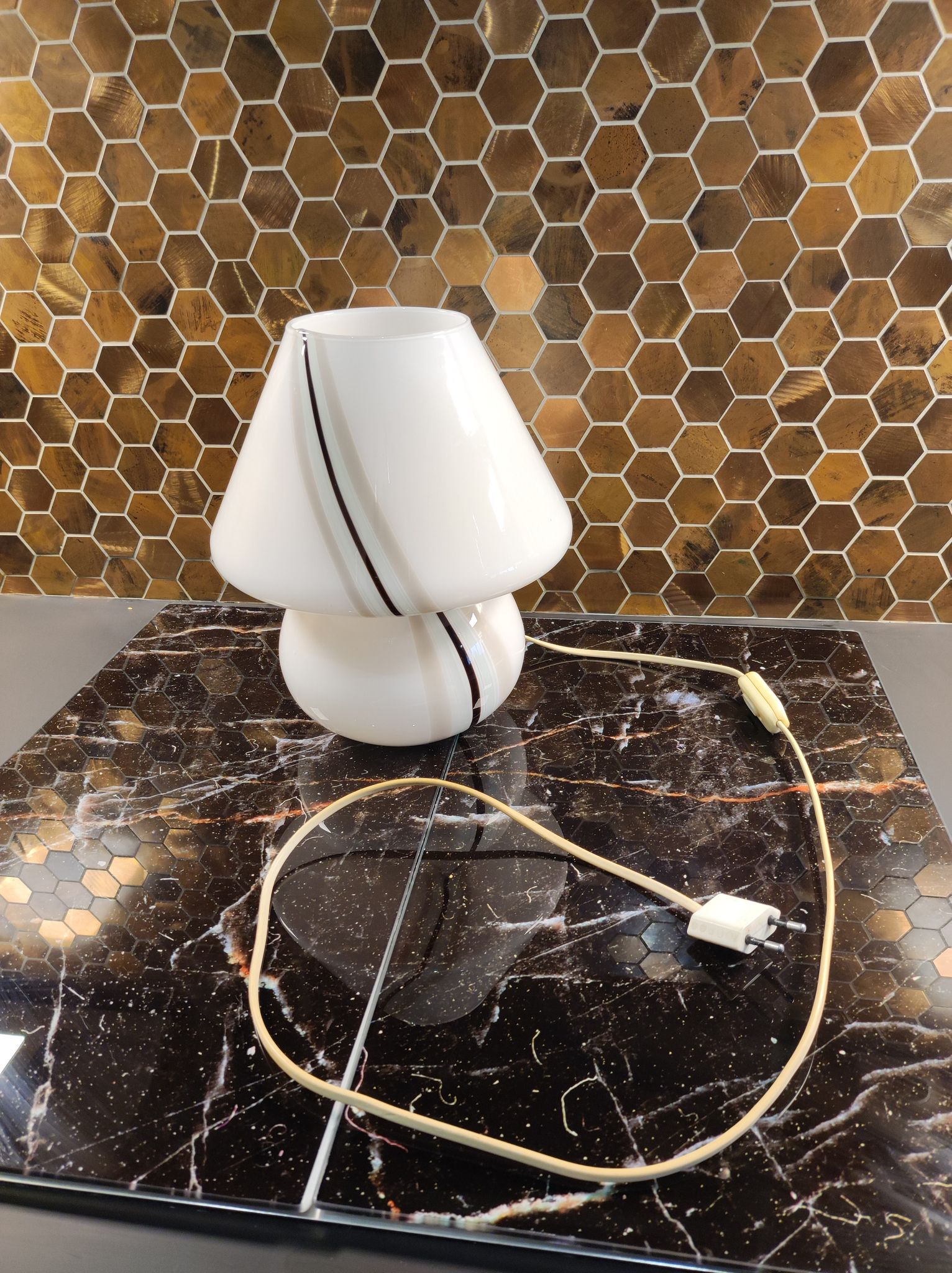 Paolo Venini mushroom desk lamp murano glass 1960 venice