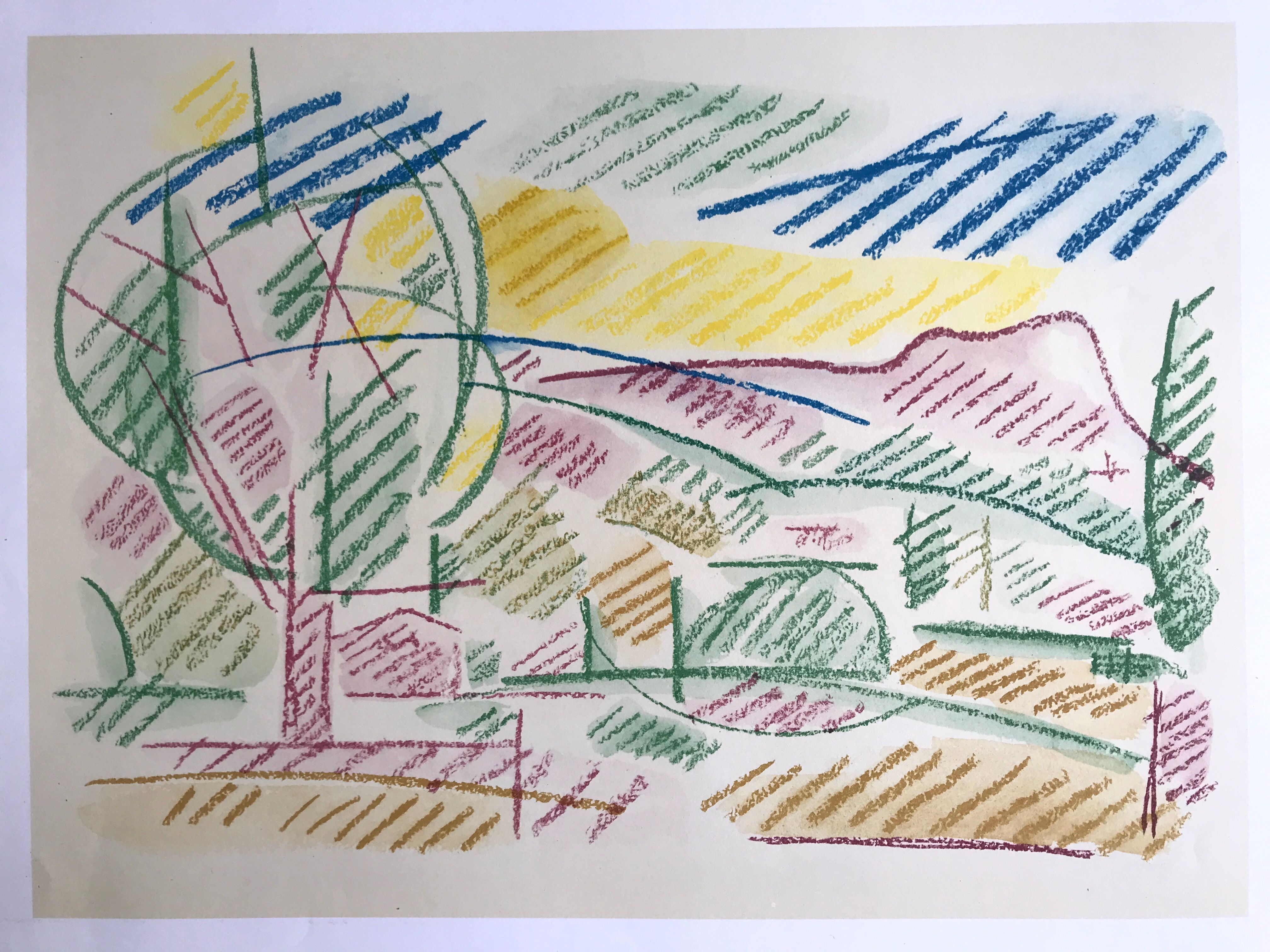 Poster in lithograph of Émile Lahner, Galerie René Drouet, 1977