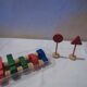 Ensemble de bolides en bois vintage