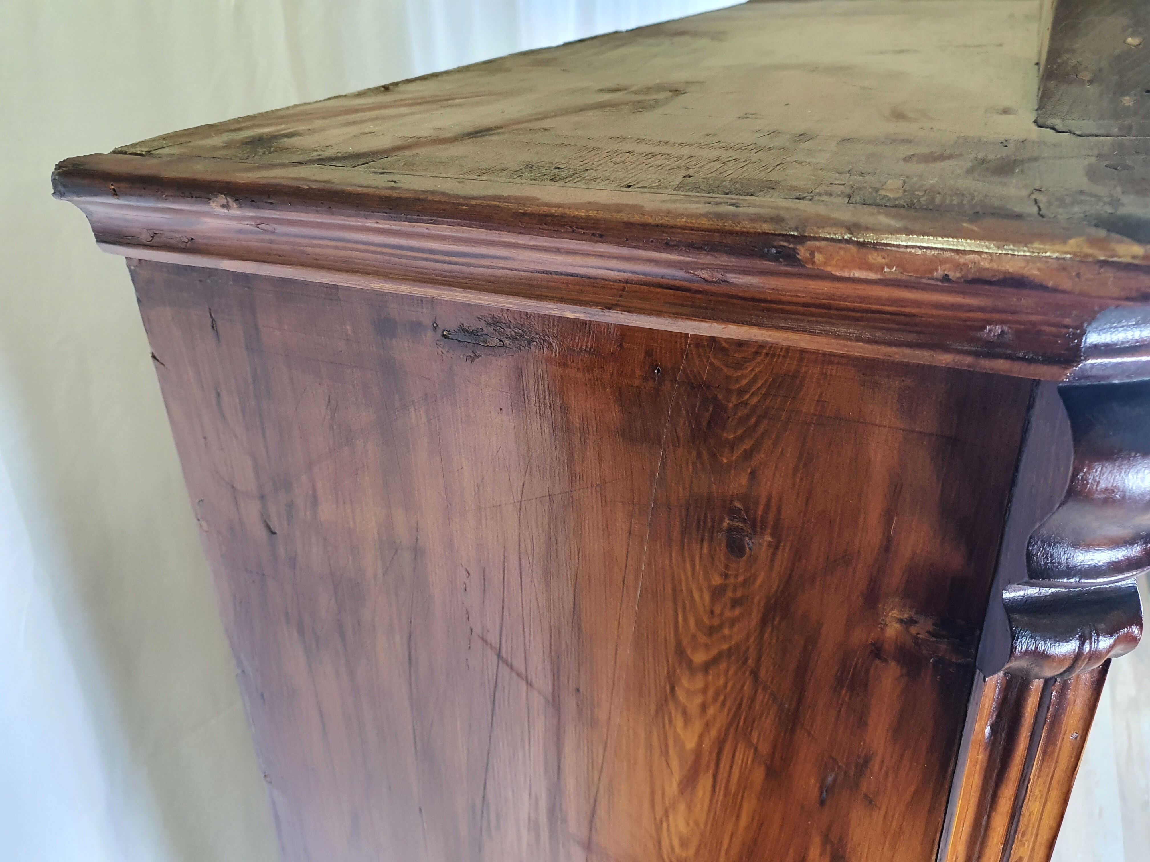 Rustic Wardrobe in Fir with Curtains