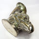 Ancient Vase Rhyton Eagle Head in Silver Brass-1900s