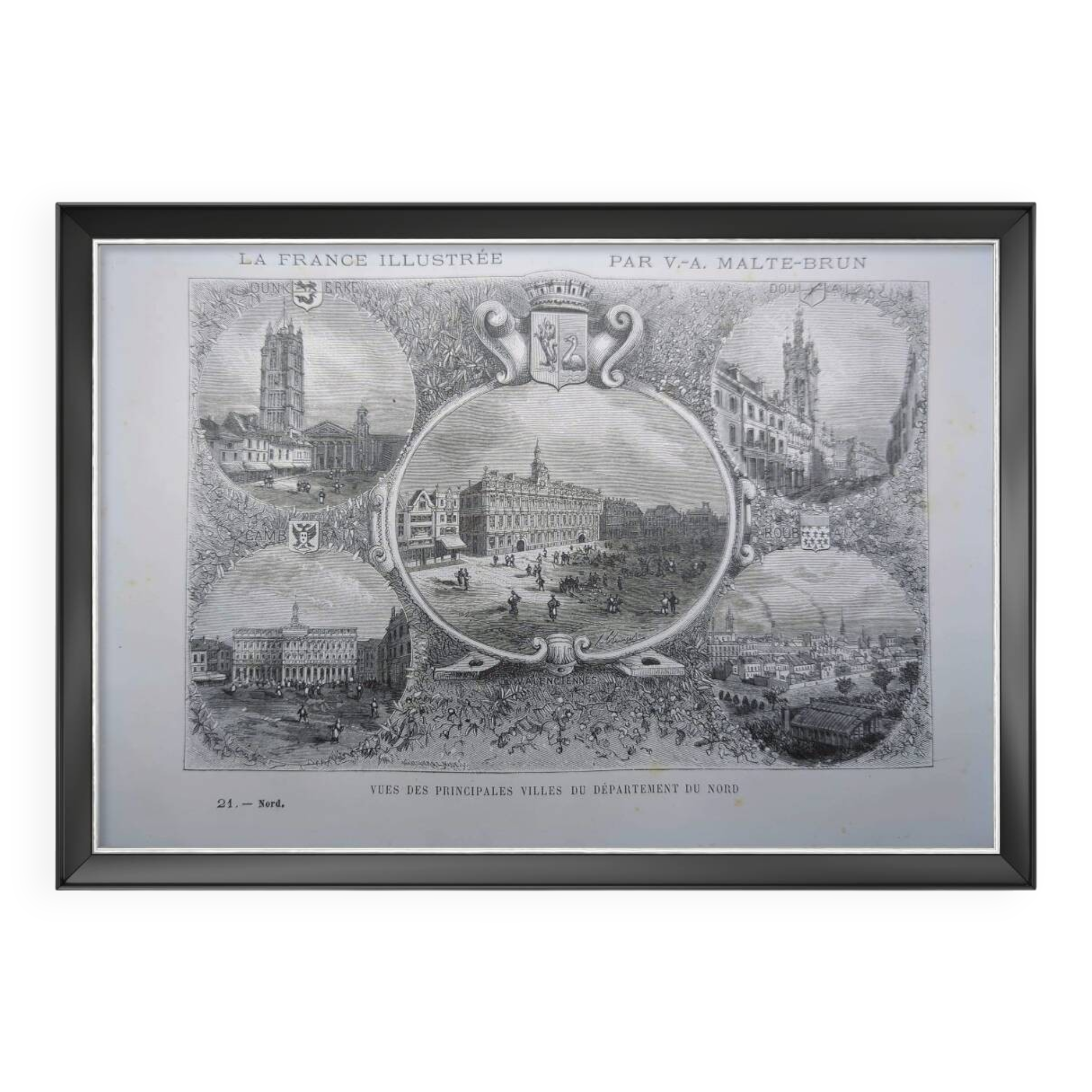 The main cities of the North, vintage engraving, printed in 1883.