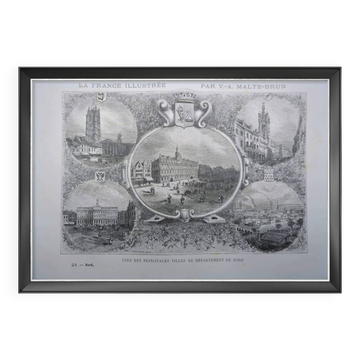 The main cities of the North, vintage engraving, printed in 1883.