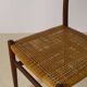 Set of 4 Italian teak and rattan dining chairs