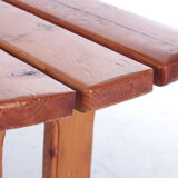 Vintage pine wooden bench tough look from france