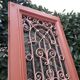 Entrance door 264x99cm old walnut oak wrought iron grille glass panel