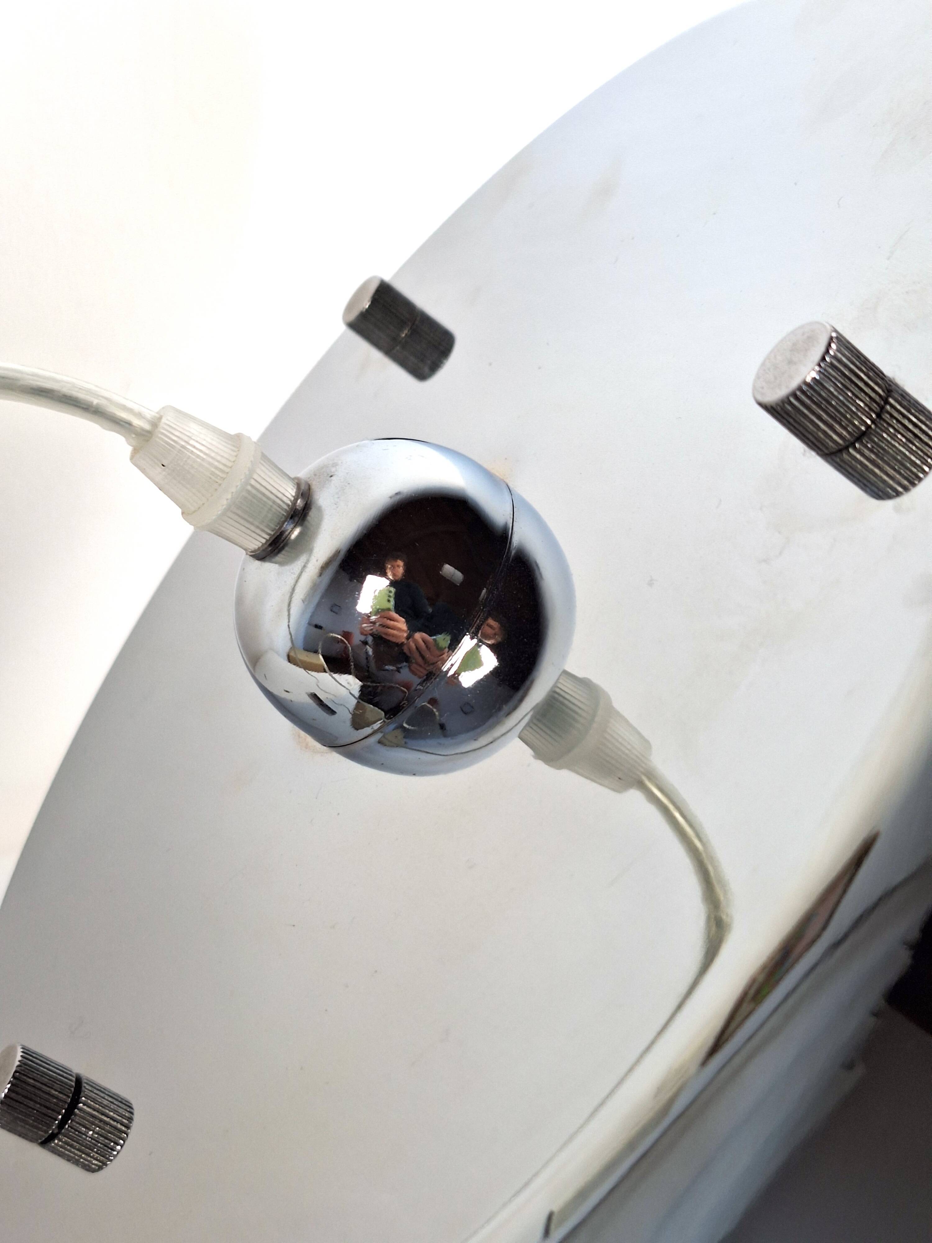 Pair of vintage Space Age chrome pendant lights