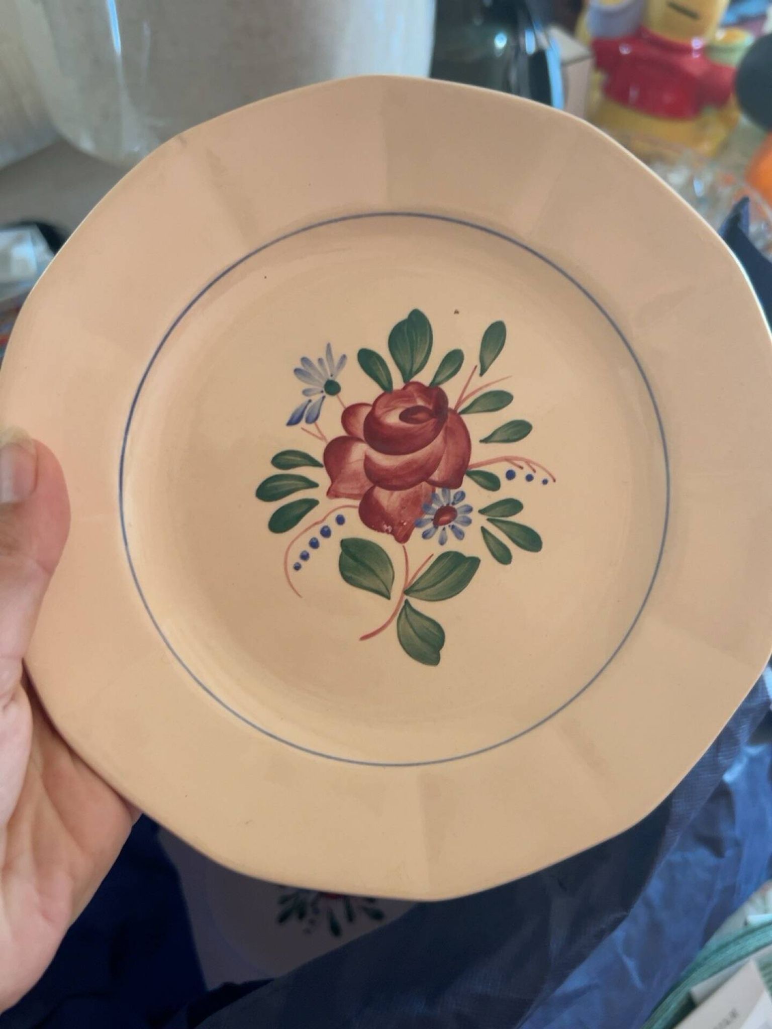 Set of 6 small dessert plates Digoin Sarreguemines 9177